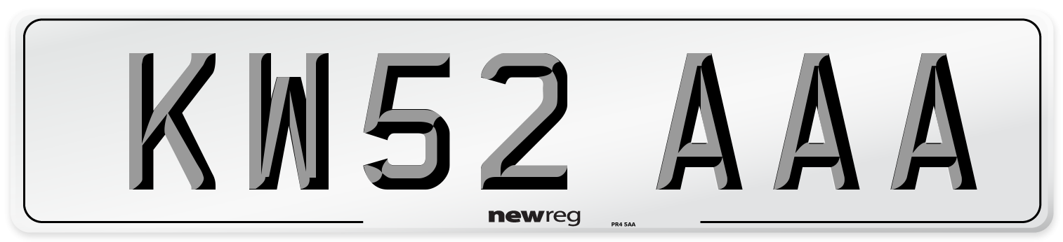 KW52 AAA Number Plate from New Reg